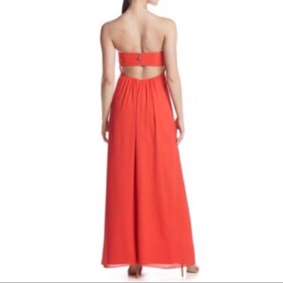 Nicole Miller TANGERINE Strapless Maxi Dress NWT - Picture 2 of 15